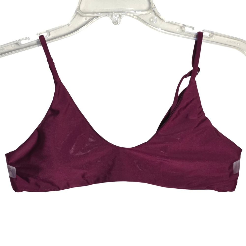 Women's Bikini Set Size Small Burgundy Two Piece High Leg Good - Picture 4 of 8
